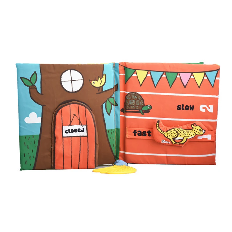 Мягкая Книга в виде слона трехмерная головоломка для раннего развития зубная