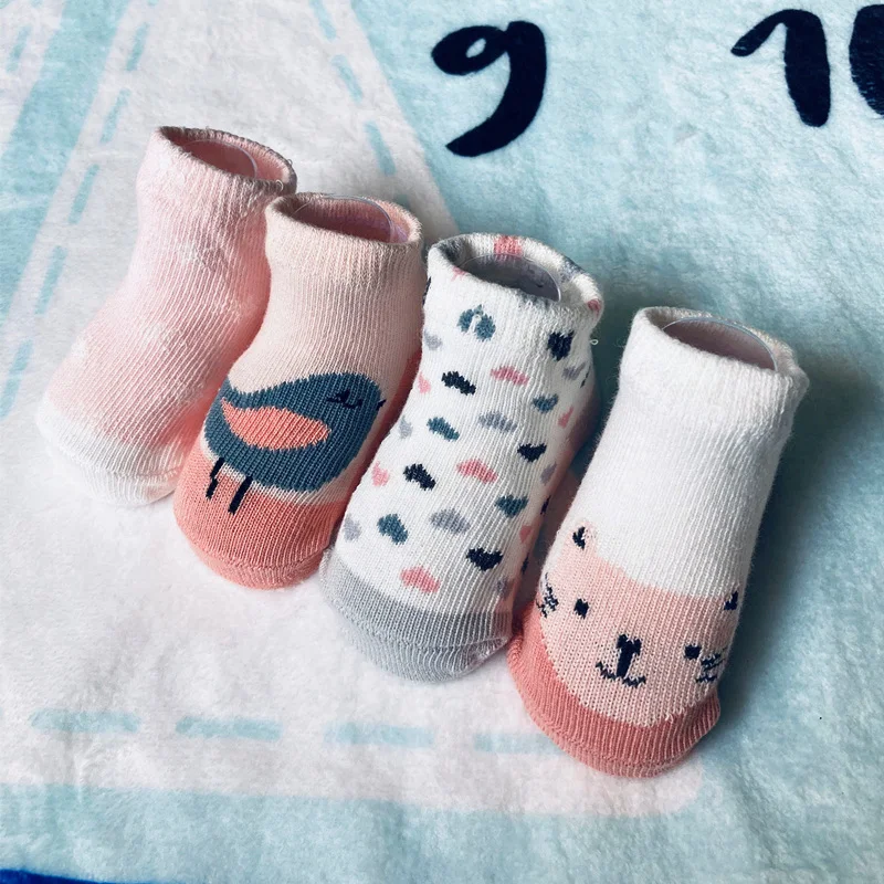 1 партия = 4 пары хлопковые носки для новорожденных девочек | Мать и ребенок