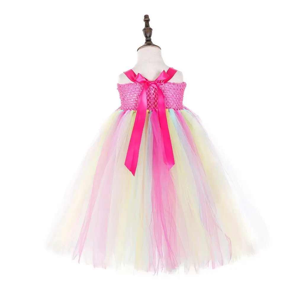 Радужная юбка-пачка для маленьких девочек Розовое платье с юбкой-пачкой