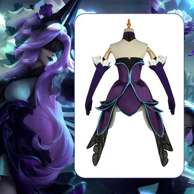 

LoL Syndra Cosplay Costume LoL Withered Rose Syndra Cosplay Costume Women Dress Full Set Gloves Socks Headwear Game Cos