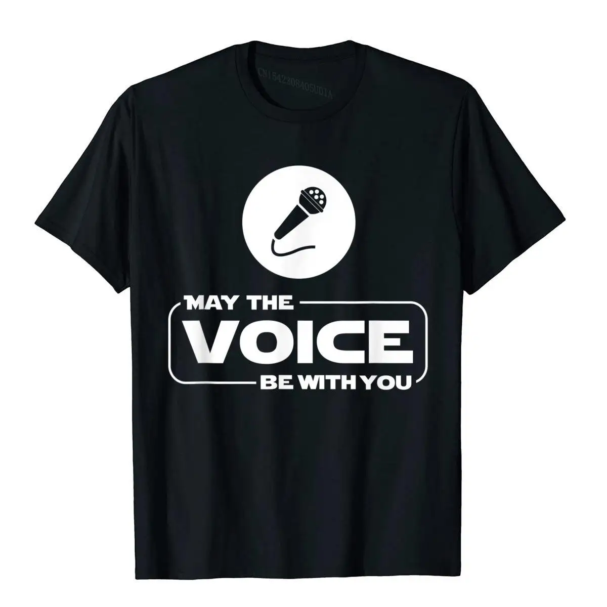 

Футболка мужская с надписью «May The Voice Be With You», хлопковая тенниска с забавным принтом певицы, майка для фитнеса, новейший дизайн