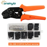 sn 28b crimping plier for 2 54mm dupont crimp pin conector pin header wire jumper and male female crimp pins 310pcs tool kit
