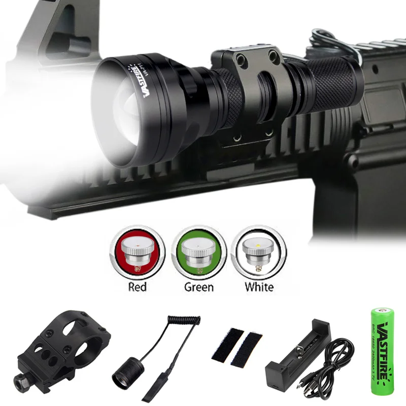 Фотовспышка 18650 лм регулируемый водонепроницаемый охотничий фонарь + зарядное