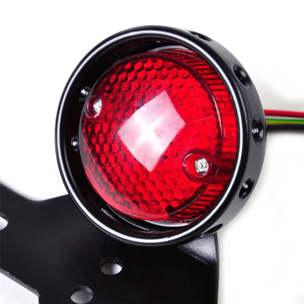 Мотоцикл LED Ретро красный задний стоп-светильник лампа W/номерные знаки для