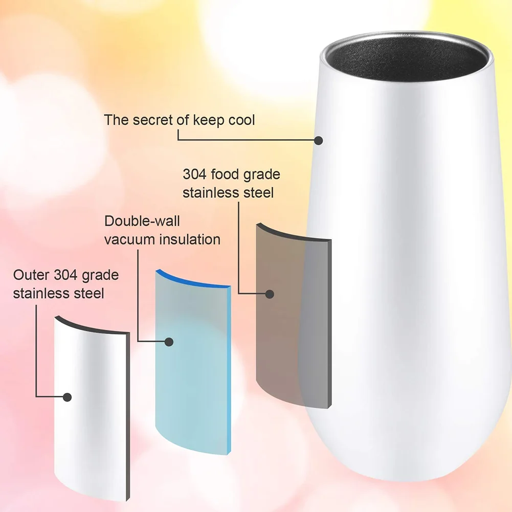 6 шт унций 180 мл двойная стенка нержавеющая сталь вакуумная Изолированная чашка