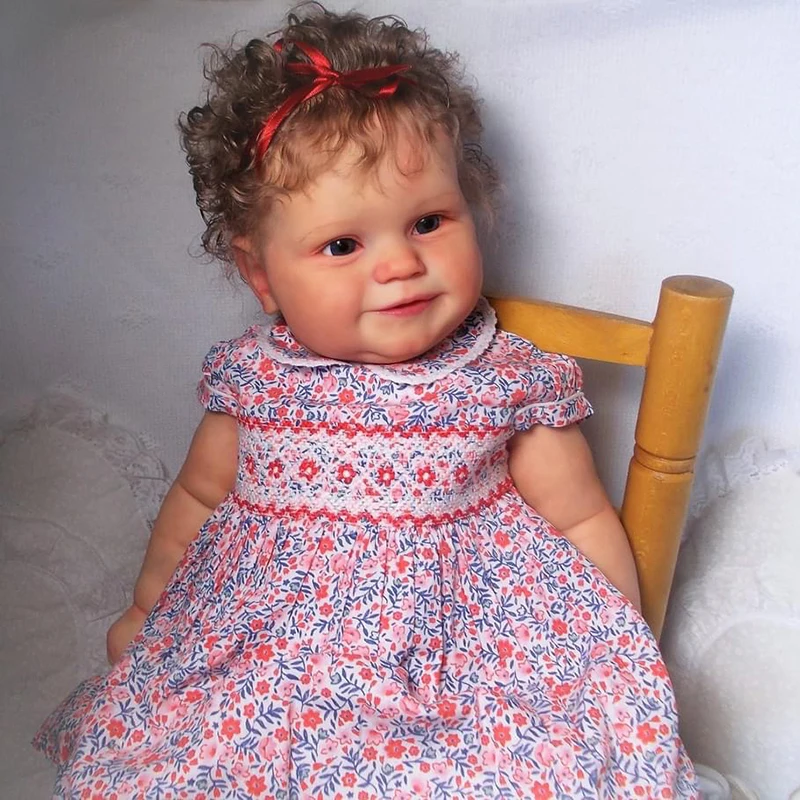 

60CM Completed Doll Reborn Doll Maddie Toddler Girl Hand Paint Doll with Genesis Paint High Quality 3D skin As in Picture