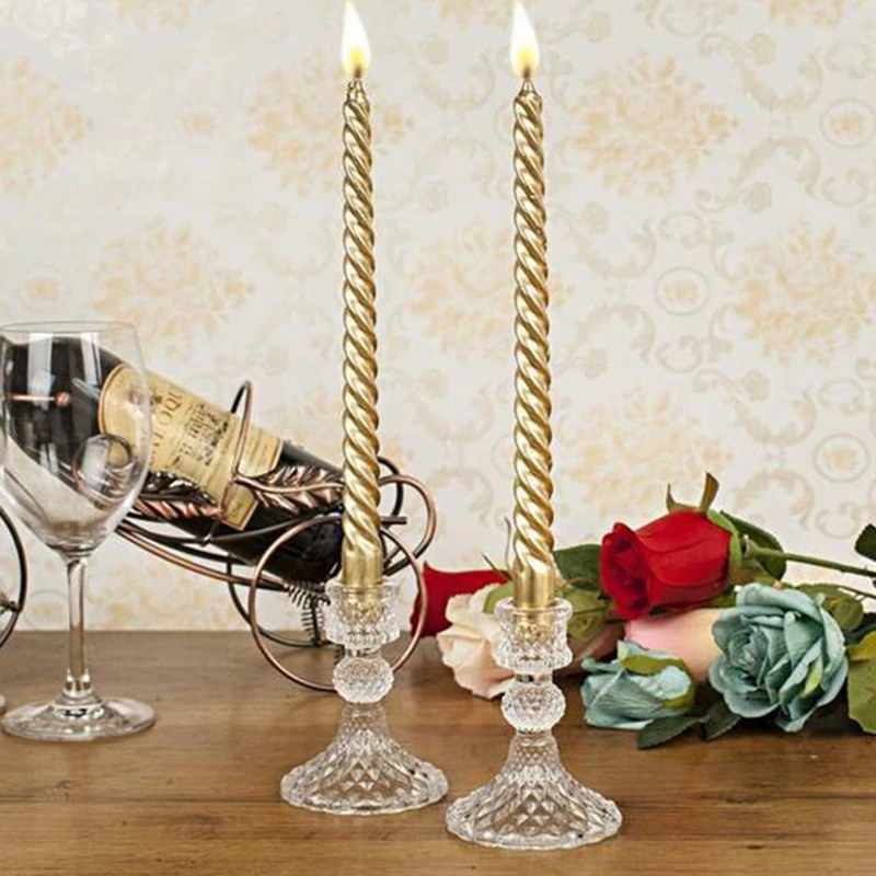Классический стеклянный подсвечник изысканный стиль прочная долговечная