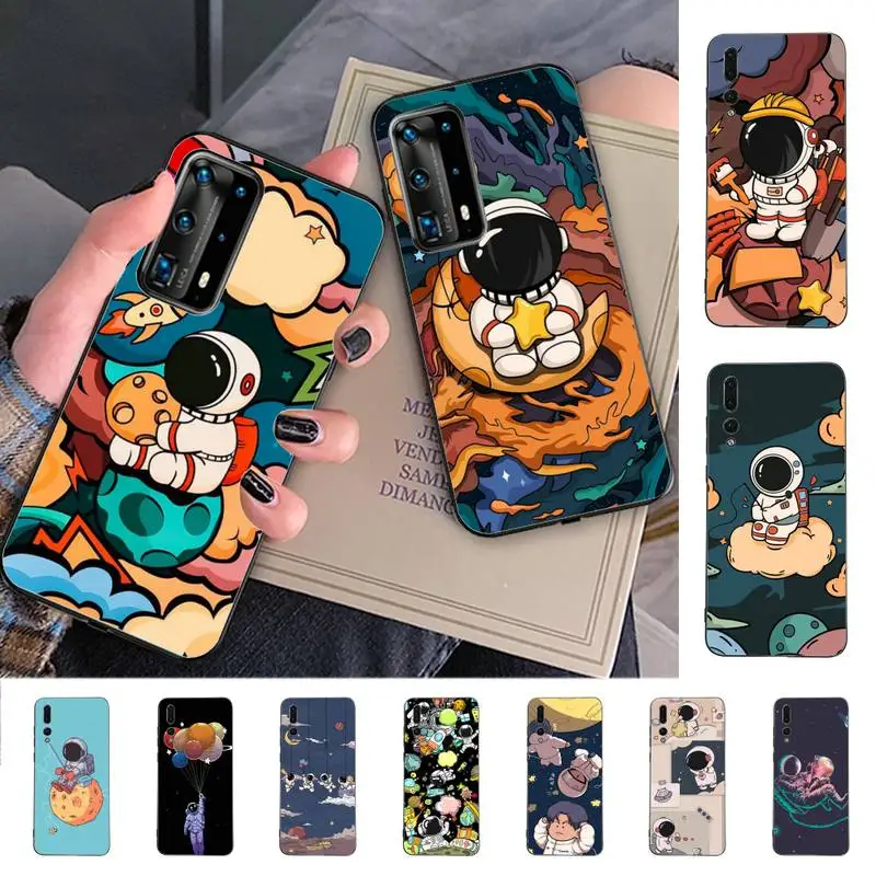 

Cute Astronaut Phone Case for Huawei P30 40 20 10 8 9 lite pro plus Psmart2019