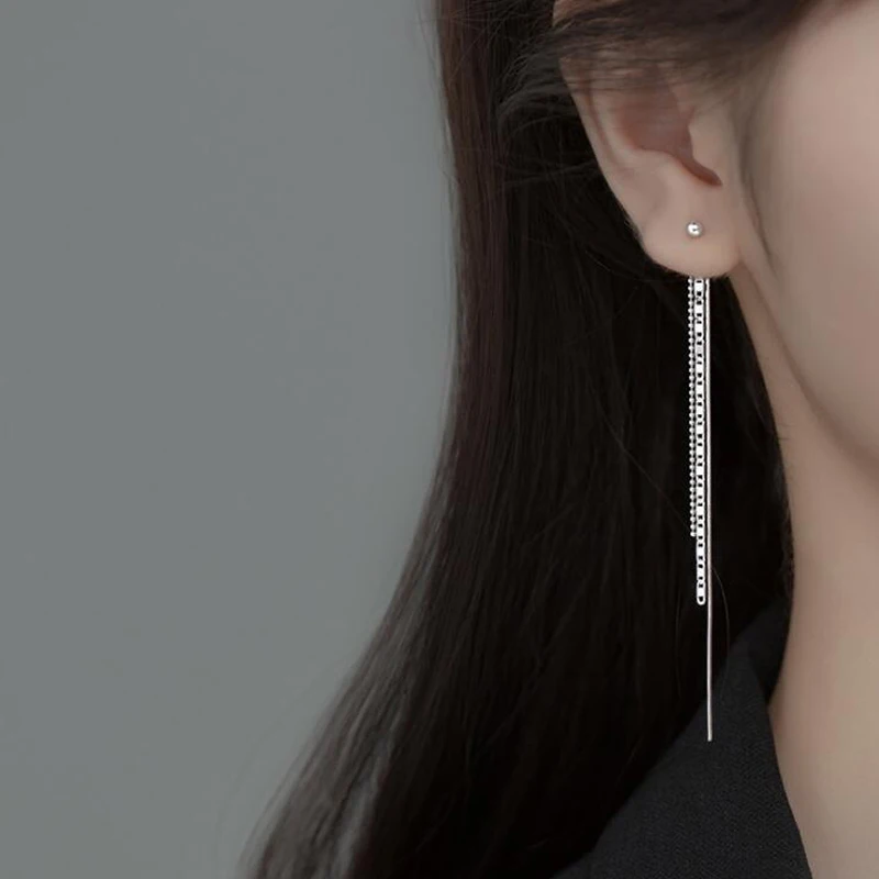 

Silver Earrings 100% 925 Sterling Silver Drop Earrings with Cubic Zirconia
