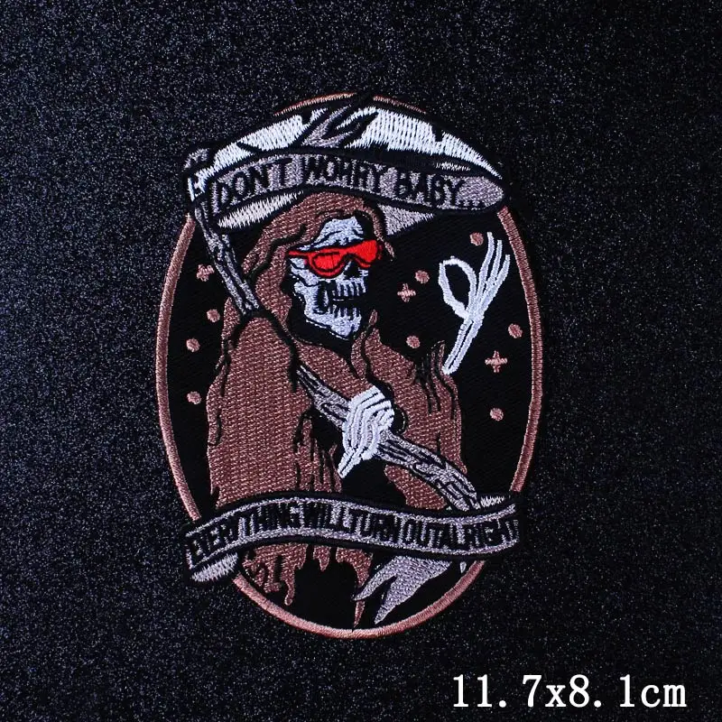 3P-PE2767CT Панк письмо вышивка железа на нашивках для одежды мотоциклетные байкерские нашивки на одежде термо-Стикеры для одежды Аппликации полосы DIY G - Цвет: 3P-PE2767CT