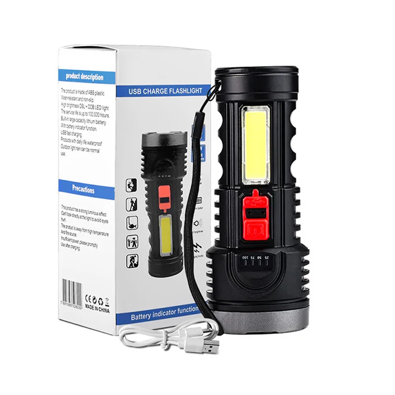 

Яркий светодиодный фонарик с OSL + COB светодиодами, 1000 люмен, водонепроницаемый фонарь с USB, фонарик дальнего действия, тактисветильник онарь