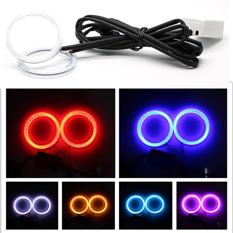 1 комплект автомобильные кольца RGB Angel Eyes COB для фар 60 мм 70 80 90 100 110 120 мм|Аксессуары