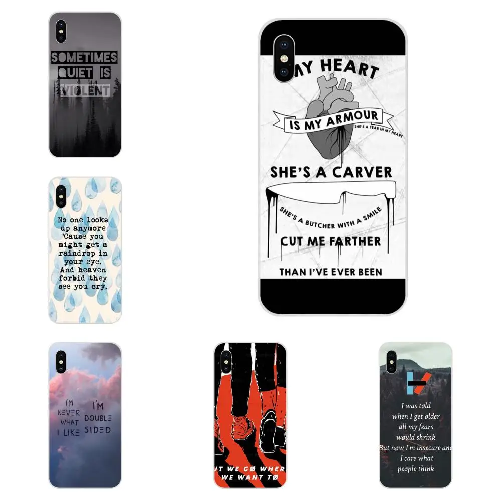 Для Apple iPhone 4 4S 5 5C 5S SE 6 6S 7 8 Plus X XS Max XR Мягкий Новый стиль Twenty One Pilots размытая песня