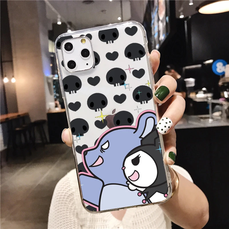 Kuromi милый прозрачный мягкий силиконовый чехол для телефона из ТПУ для iPhone 5 SE 6s 7 8 Plus X XR XS Max 11 11Pro 11Pro Max