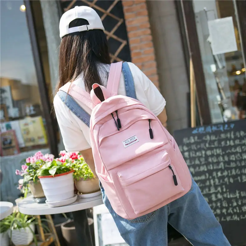 Женский рюкзак школьные сумки для девочек подростков розовый легкий Оксфорд