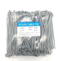 600pcs gray 3x100mm nylon self locking cable ties color plastic zip ties velcro cable ties cable organizer wire strap