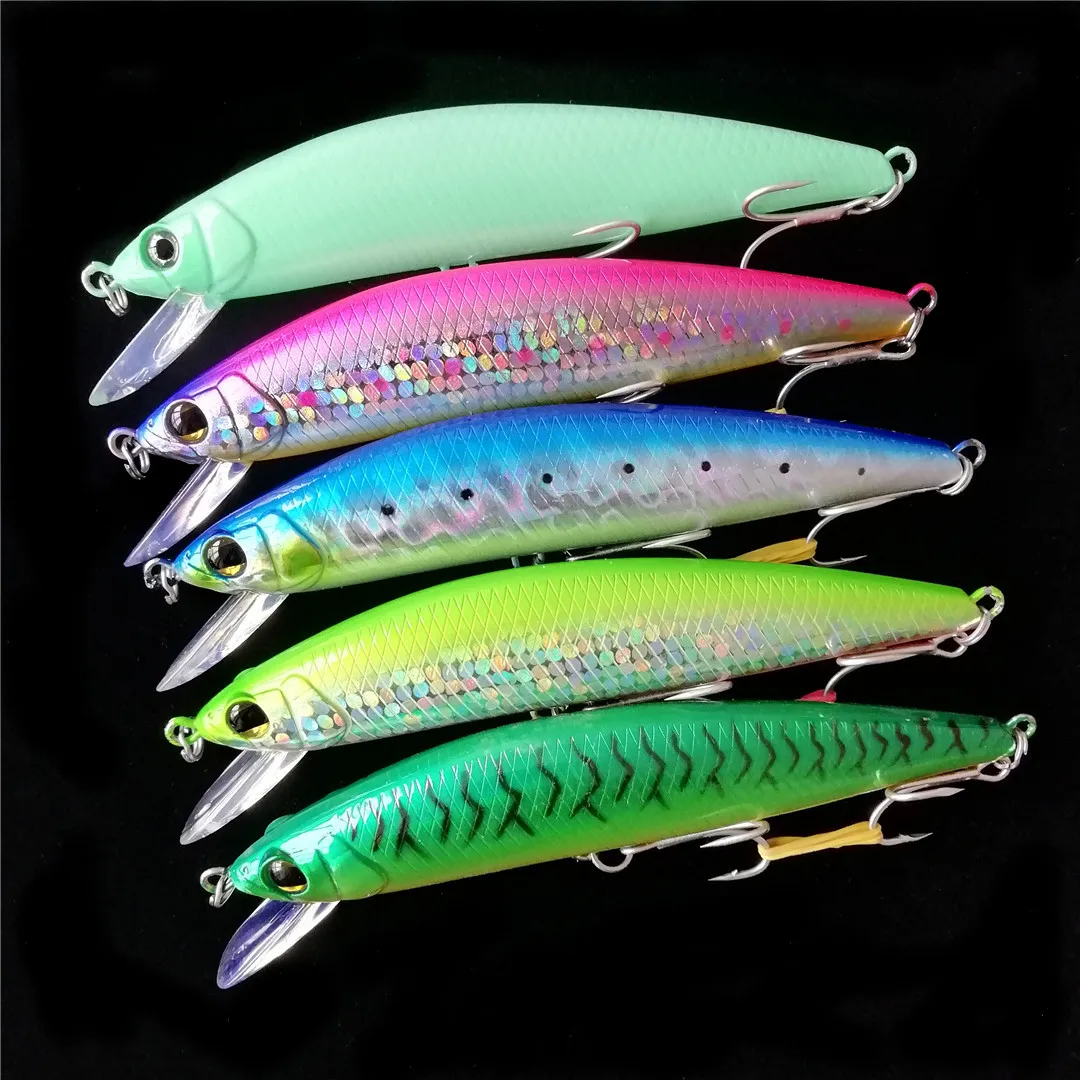 40g 4280-1 5pcs Swolfy 5 шт. тонущие приманки Minnow 12 см 40 г Морская рыбалка Приманки 3D глаза Пластиковые жесткие приманки Джеркбейт искусственные рыболовные воблеры - Цвет: 40g 4280-1 5pcs