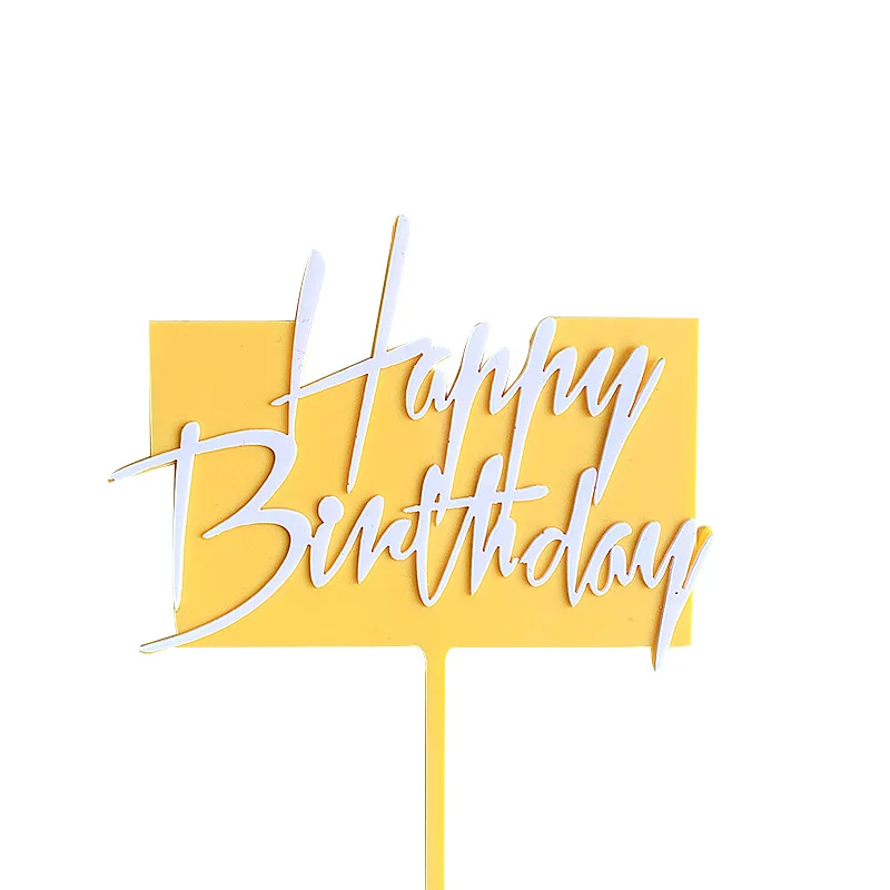 

Double Layers Acrylic Happy Birthday Cake Topper Candy Bar Colorful Cake Decoration Cake Toppers Party Supplies Party Favors