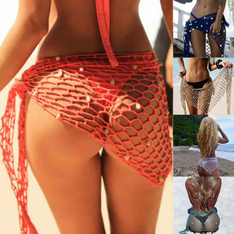 Новинка сексуальные женские сетчатые бикини с блестками накидка на пляжный шарф