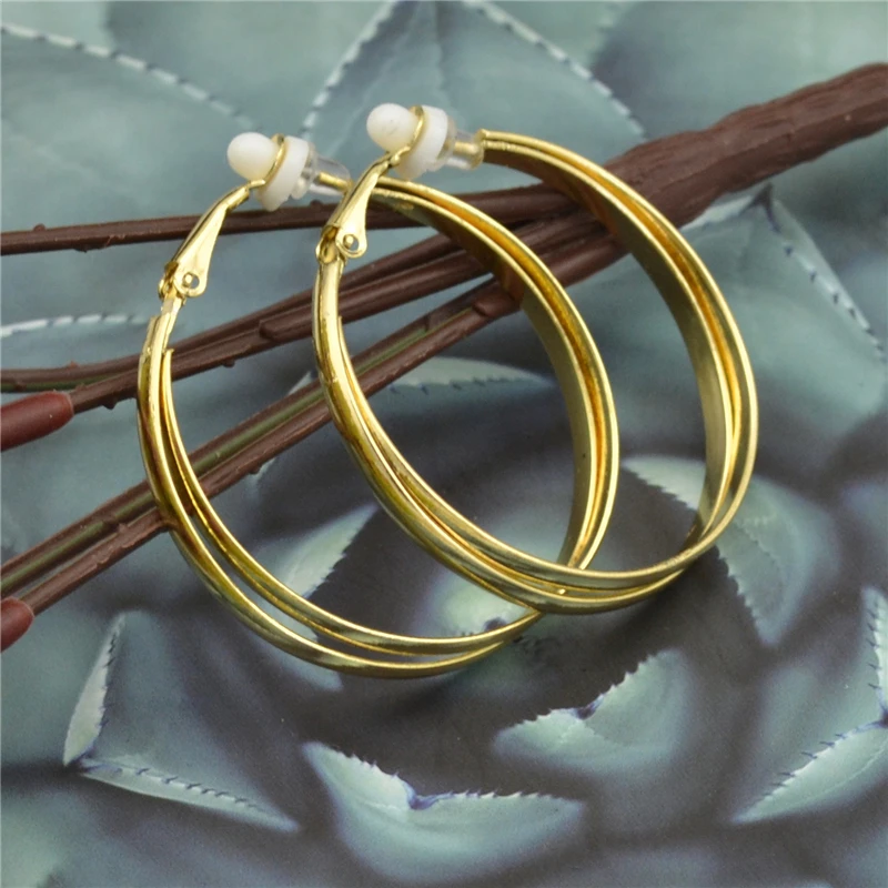 Женские круглые серьги-кольца с золотым покрытием модные ювелирные изделия