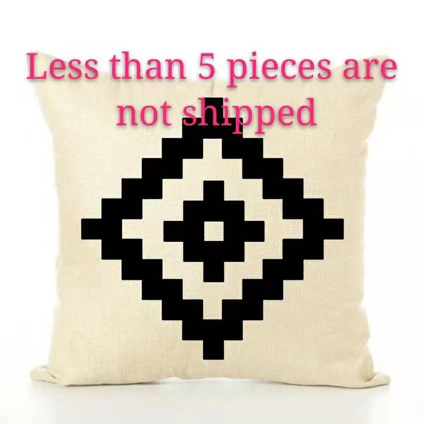 Черно белый геометрический Набор подушек креативные простые офисные льняные