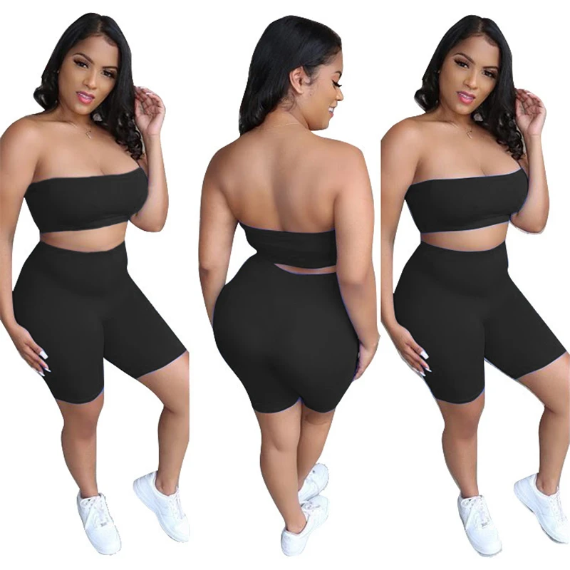 Adogirl женский однотонный комплект из двух предметов без бретелек короткий топ