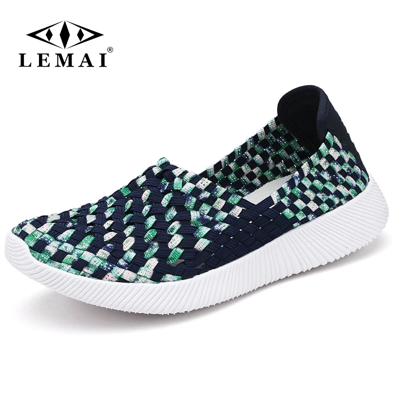 Женская обувь летние кроссовки тканые повседневные лоферы дышащая удобная