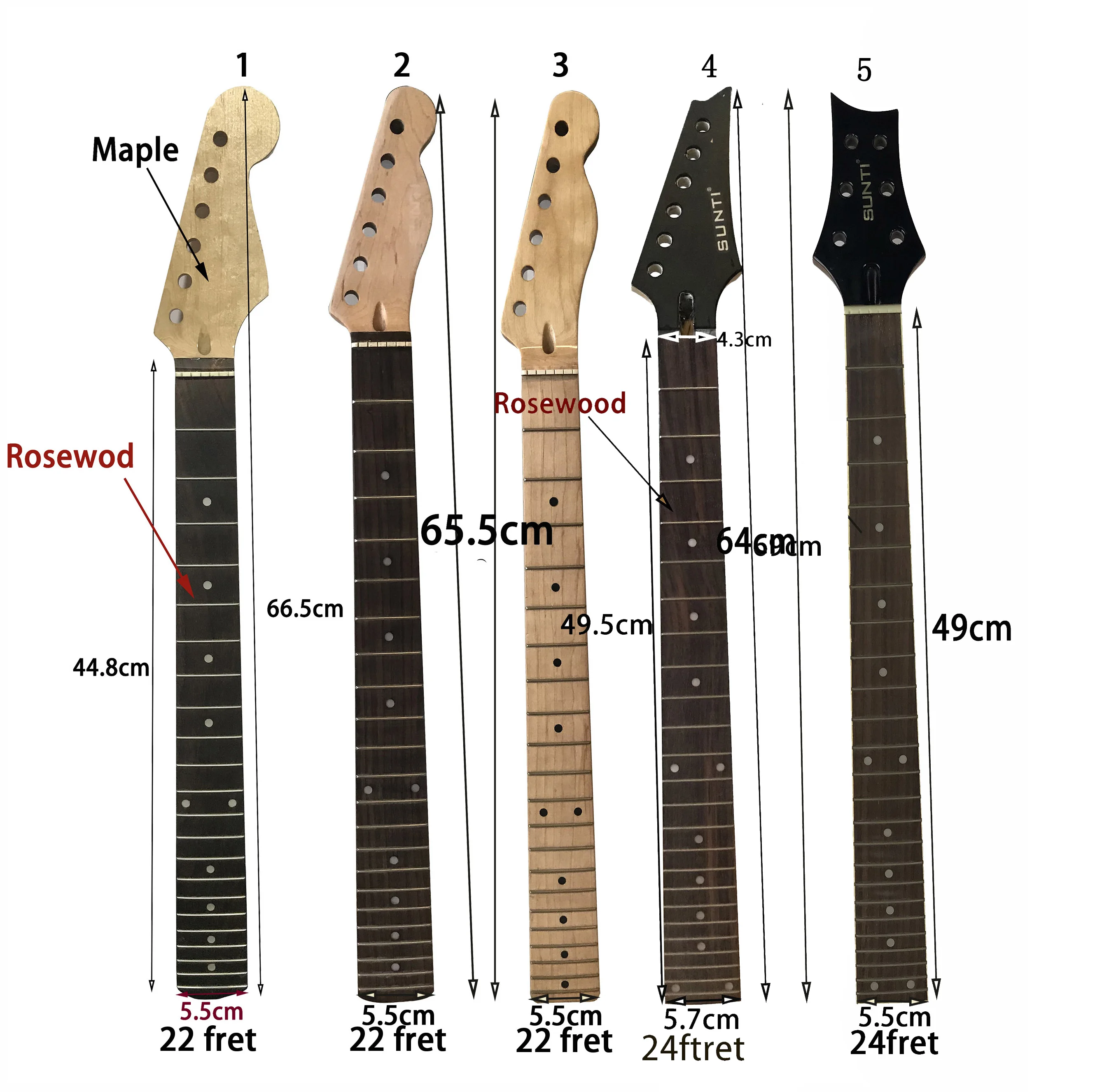 Электрическая гитара Gloss Maple Neck ST 22/24 лад гриф из палисандра запчасти для грифа