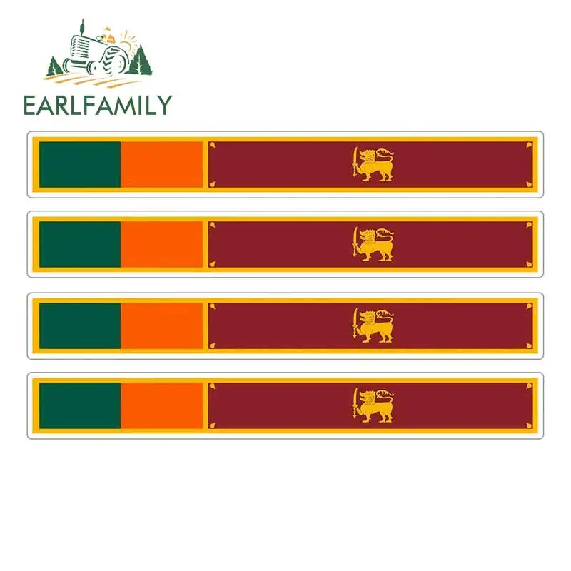 EARLFAMILY 13 см x 1 7 4 шт. полосатые наклейки с автомобильным флагом для мотогонок