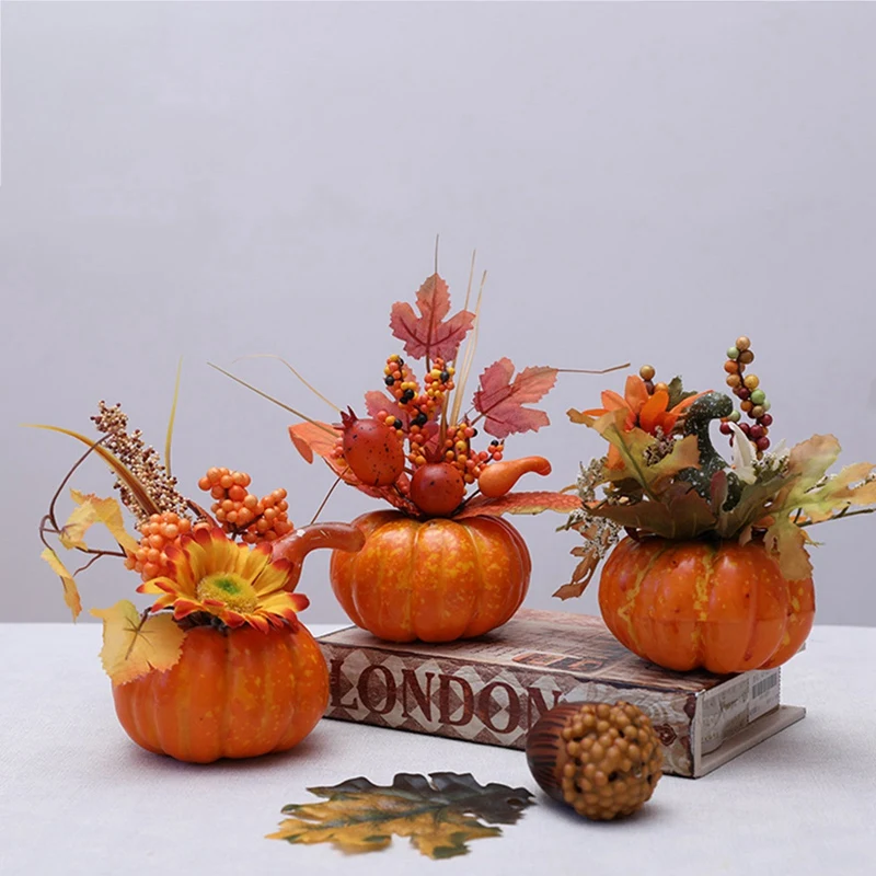 

Artificial Pumpkin Autumn Harvest Home Decorative Halloween Party Thanksgiving Ornament Autumn Props Home Decoration