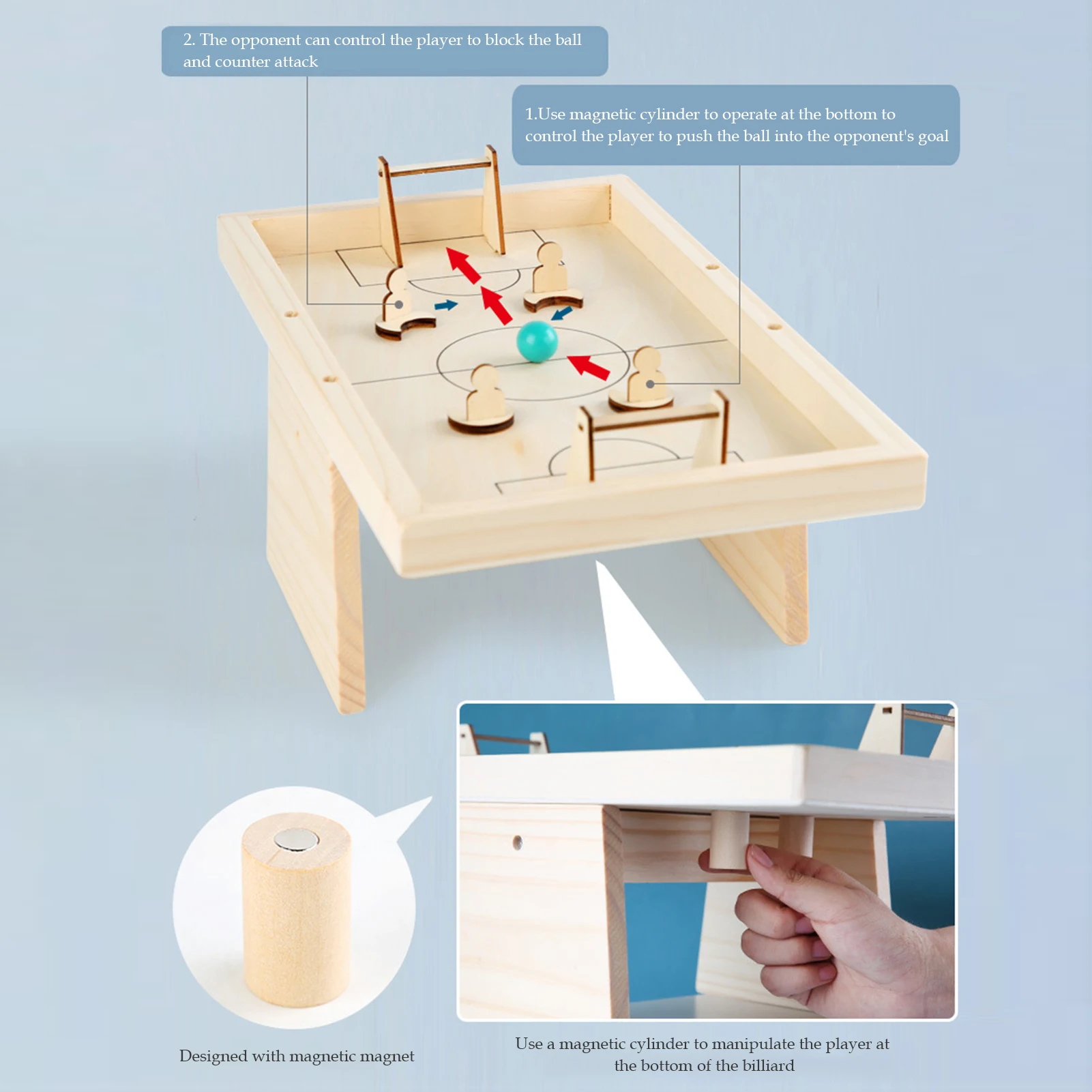 Деревянный Настольный мяч для игры в футбол настольные спортивные игрушка детей
