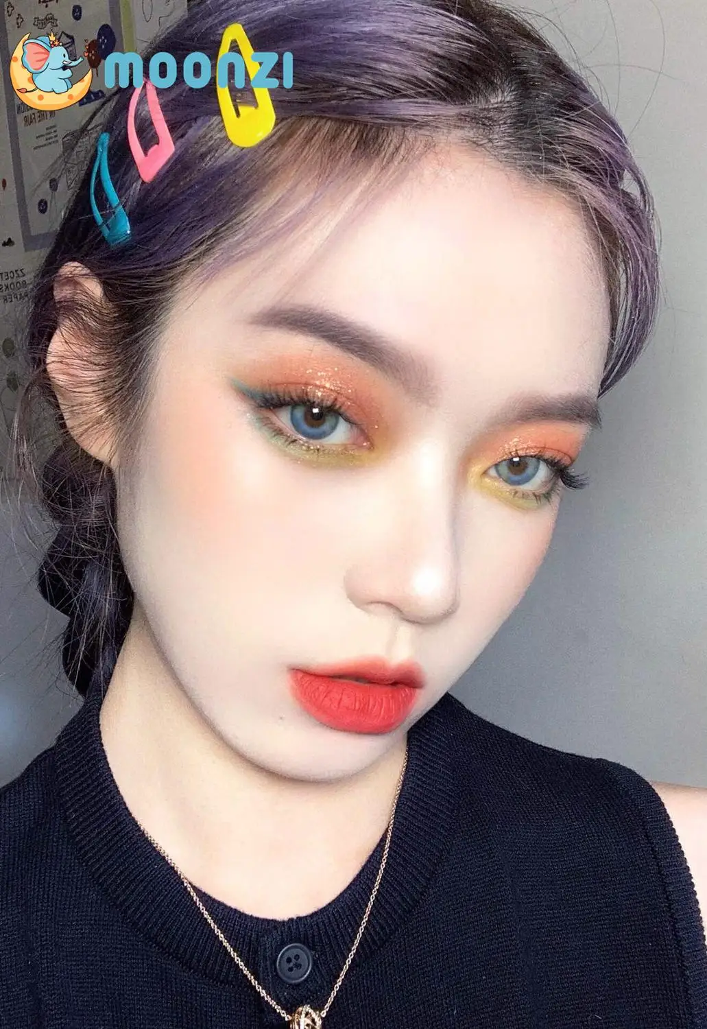 MOONZI смешанные синего и коричневого цветов Цветной контактные линзы для глаз