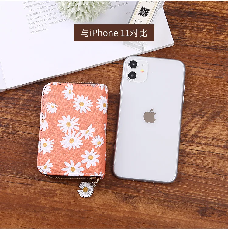 

Women short clutch Wallet coin Purse female fashion flower zipper money clip lady ID card case card bag card holder card cover