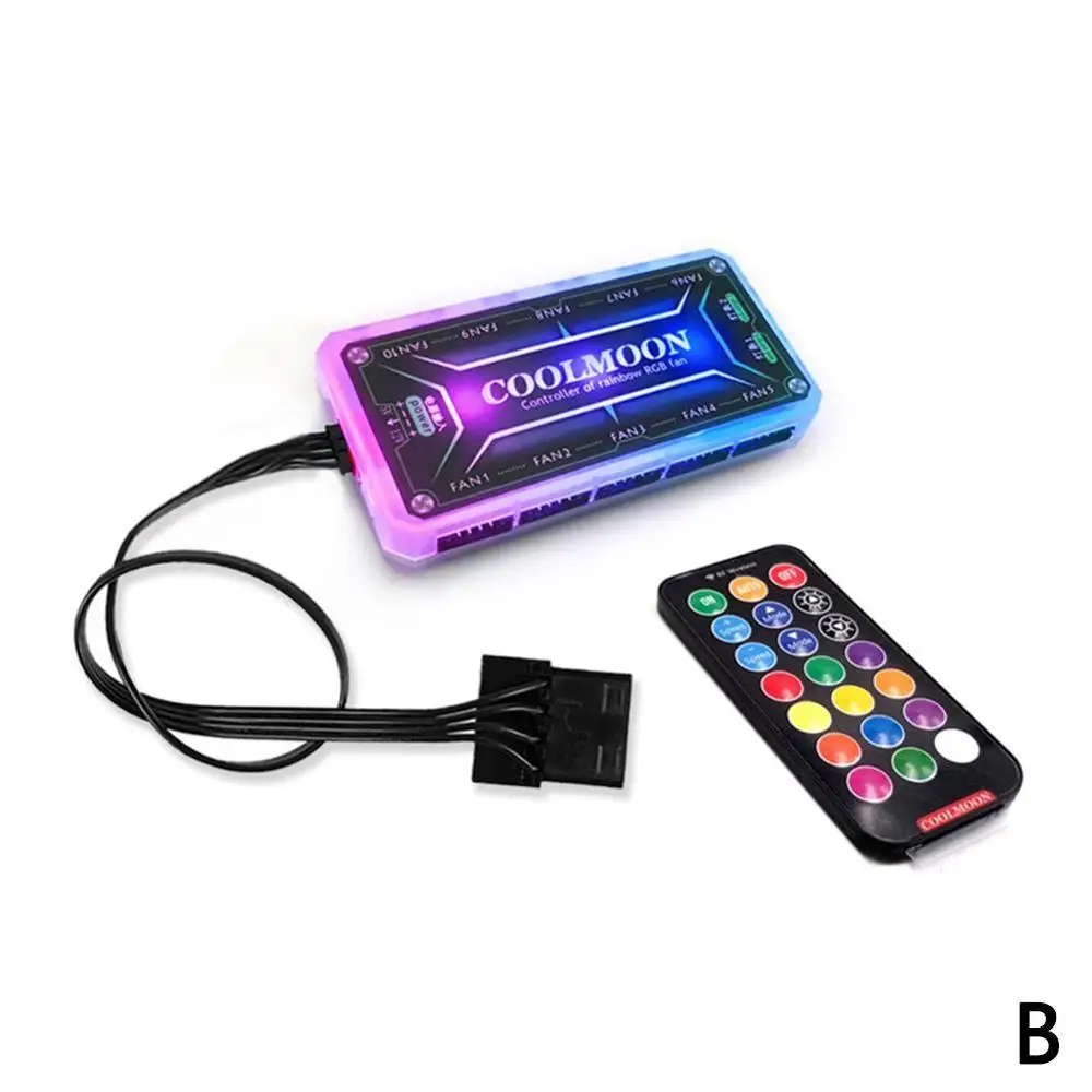 

12cm RGB Led Cooling Fan Cooler With Remote Controller Water CPU Case Quiet Cooling Cooling Gaming Silent Radiator PWM Fan F9N2