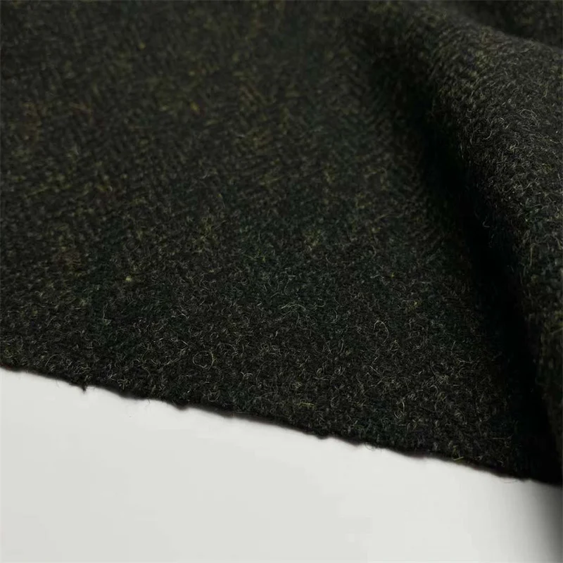 100% шерстяная ткань N153 для пожилых женщин темно-зеленая ретро-ткань с узором в