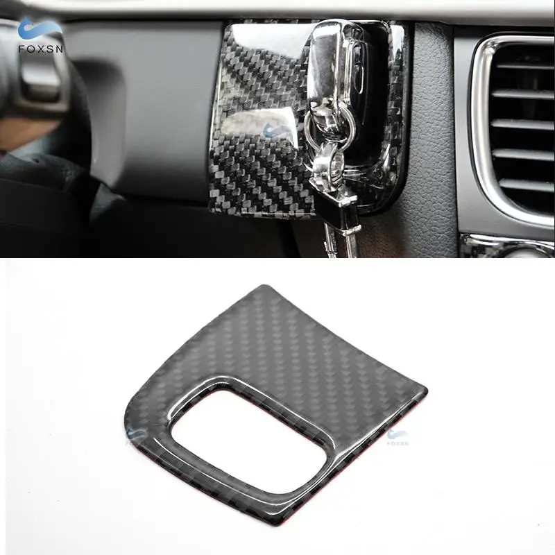 Для Audi A4 B8 2009 2010 2011 2012 2013 2014 2015 углеродное волокно ключ отверстие для запуска