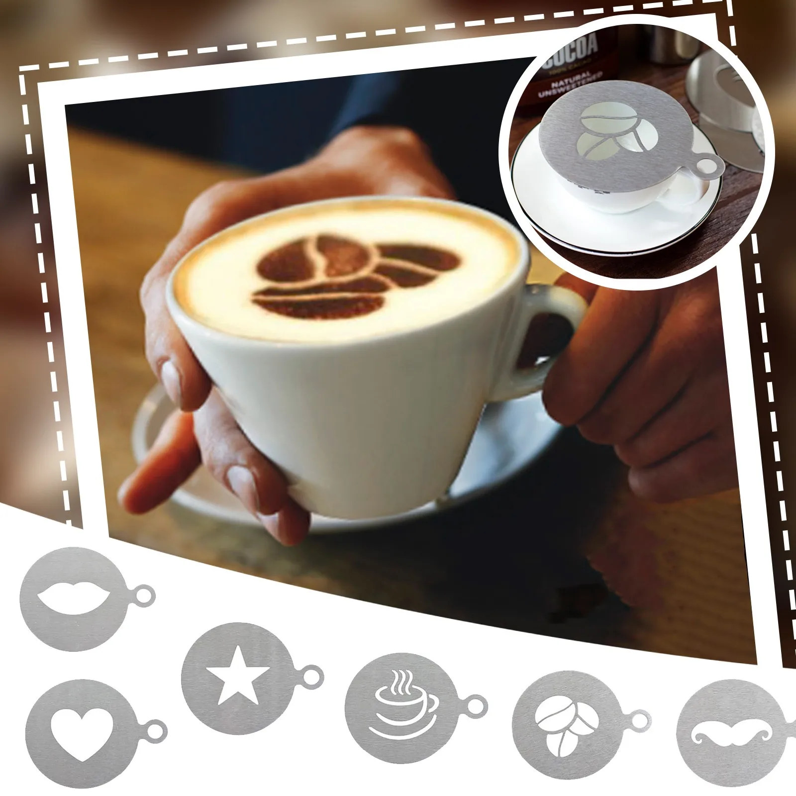 

Design Template For Stainless Steel Wire Drawing Printing Of Coffee Powder cappuccino children's oatmeal coffee art templates