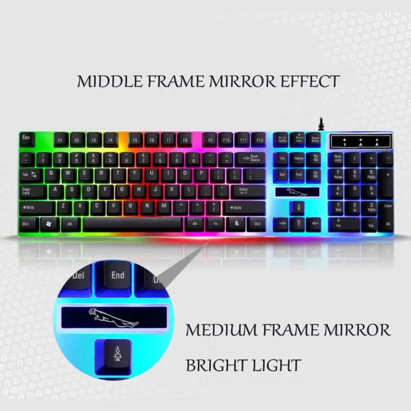 

USB Charging Light Keyboard & Mouse Kit Rainbow LED Gaming Equipment For PS4 Xbox One