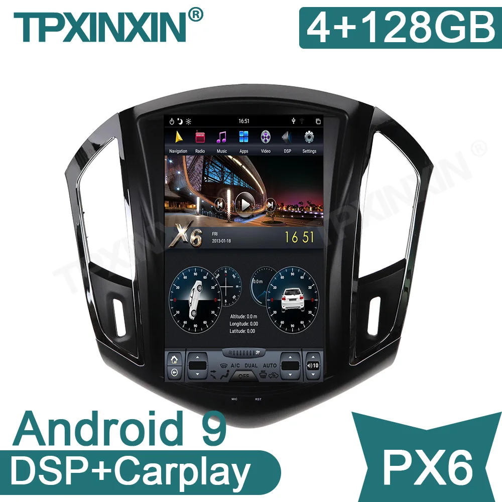 

Android 9.0 4+128G PX6 For Chevrolet Cruze 2012-2015 Car GPS Navigation Stereo Head Unit Multimedia Player Auto Radio