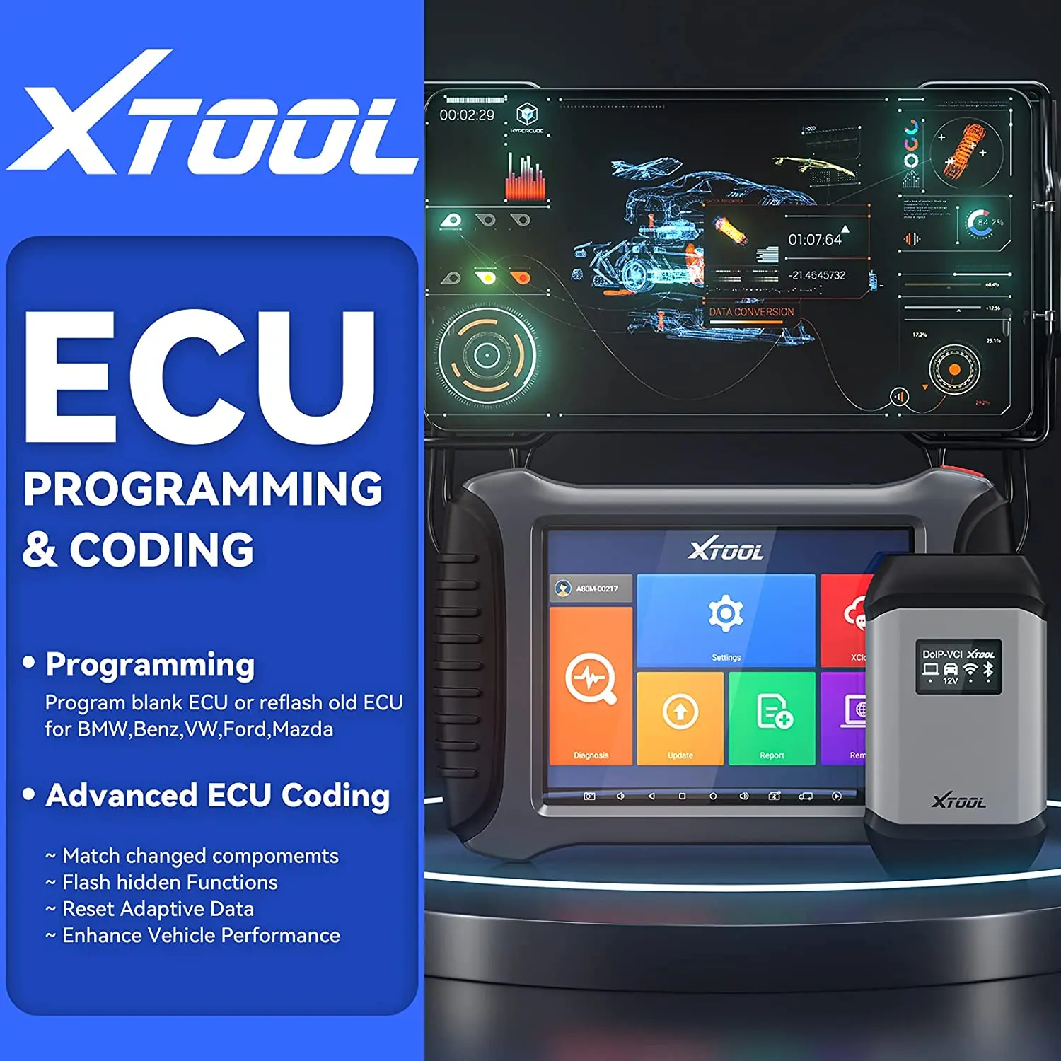 Диагностический сканер XTOOL A80 pro Master OBD2 VCI J2534 PK 908P | Автомобили и мотоциклы