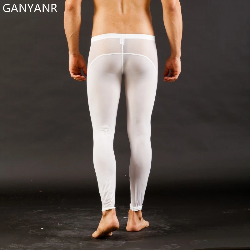 GANYANR Running Tights Men Compression Pants Legging Gym Sportswear Yoga Fitness Legging Sexy Jogging Exercise Training Athletic