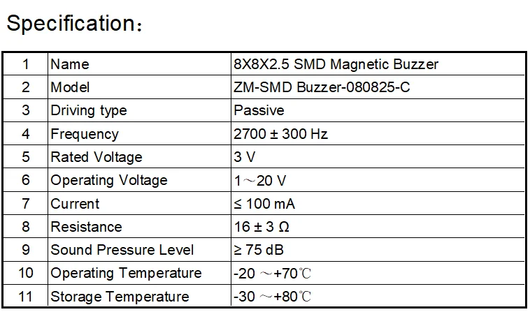 8mmX8mmX2.5mm SMD Buzzer Piezoelectric type minibuzzer |