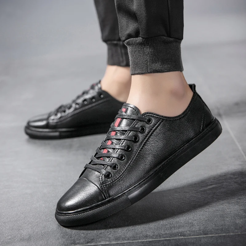 Мужская кожаная повседневная обувь классические модные мужские кроссовки на