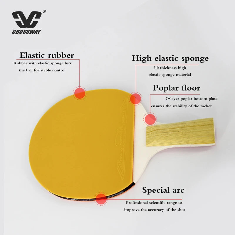 CROSSWAY 2Pcs Upgraded 2 Star Carbon Table Tennis Racket Set Lightweight Powerful Ping Pong Paddle Bat with Good Control | Спорт и