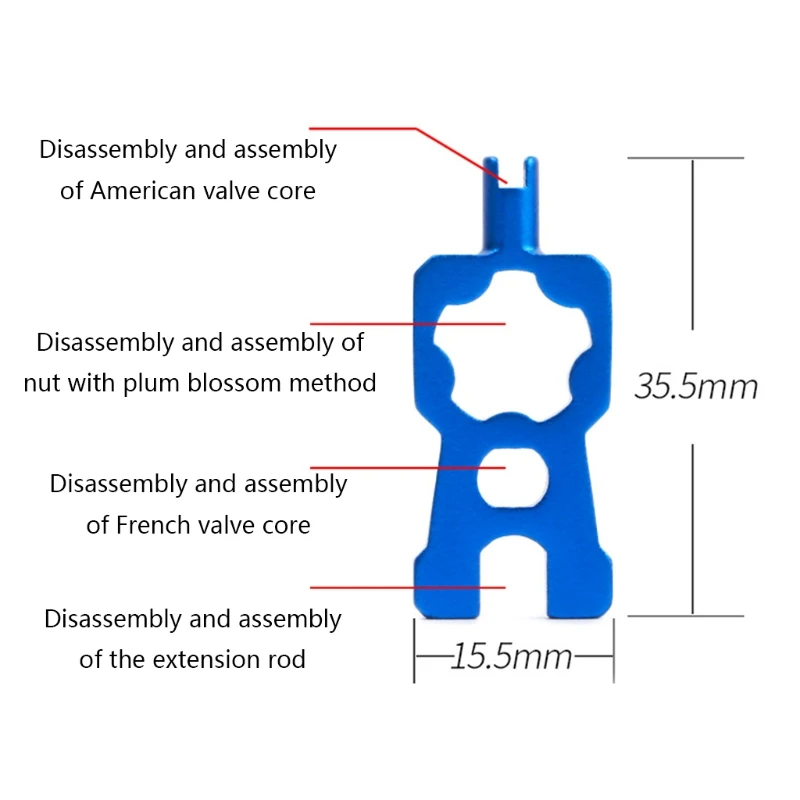

4 in 1 Bike Valves Core Wrench Presta Tire Valves Caps Bicycle Valves Removal Disassembly Installation Tool