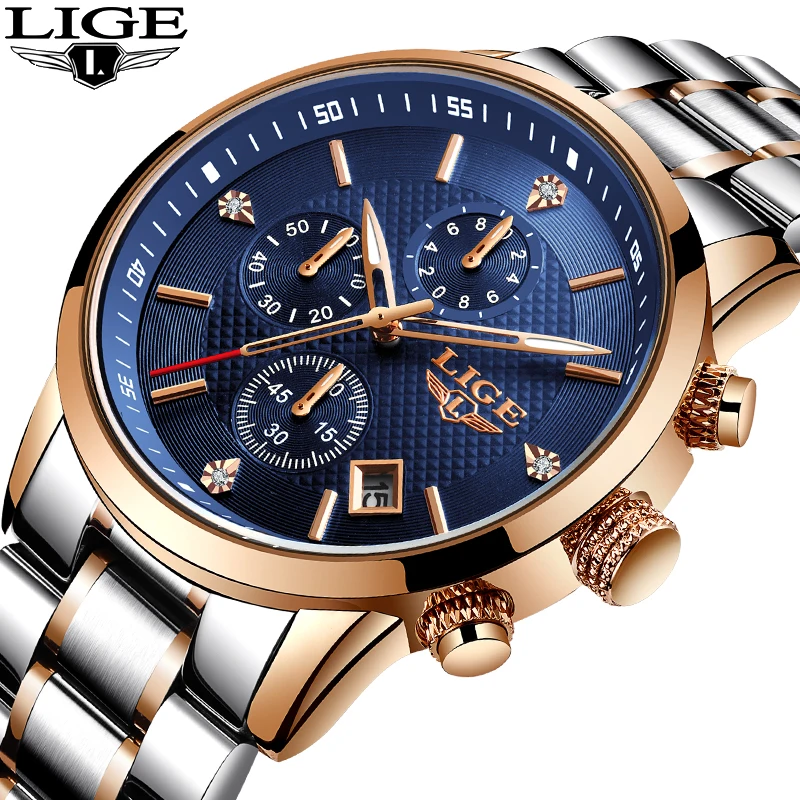 Relogio Masculino 2020 новые модные часы мужские роскошные брендовые LIGE деловые