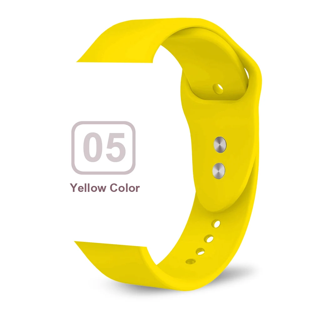 Мягкий силиконовый сменный спортивный ремешок для 38 мм Apple Watch Series1 2 3 4 5 42 мм наручный браслет ремешок для iWatch Sports Edition - Цвет ремешка: Yellow