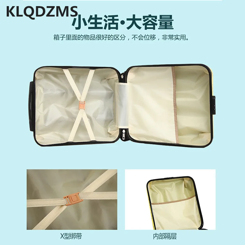 KLQDZMS 18 Inch Cartoon Child Suitcase Fashion Kids Luggage On Wheels Popular Rolling Luggage Young Child Trolley Suitcase Bag