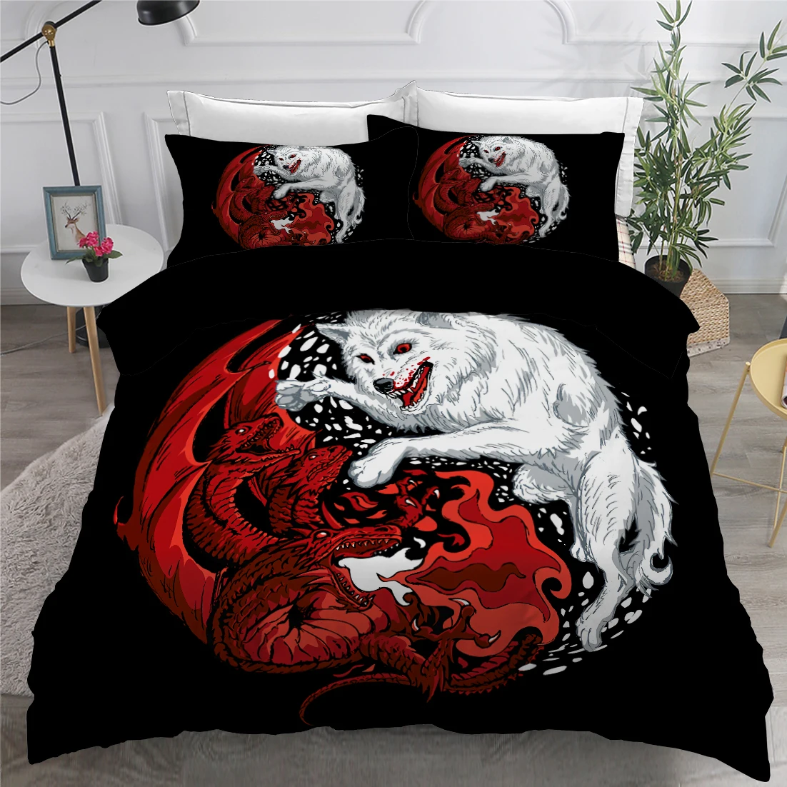 3D набор пододеяльников пододеяльники одеяло чехол постельного белья King Queen Twin