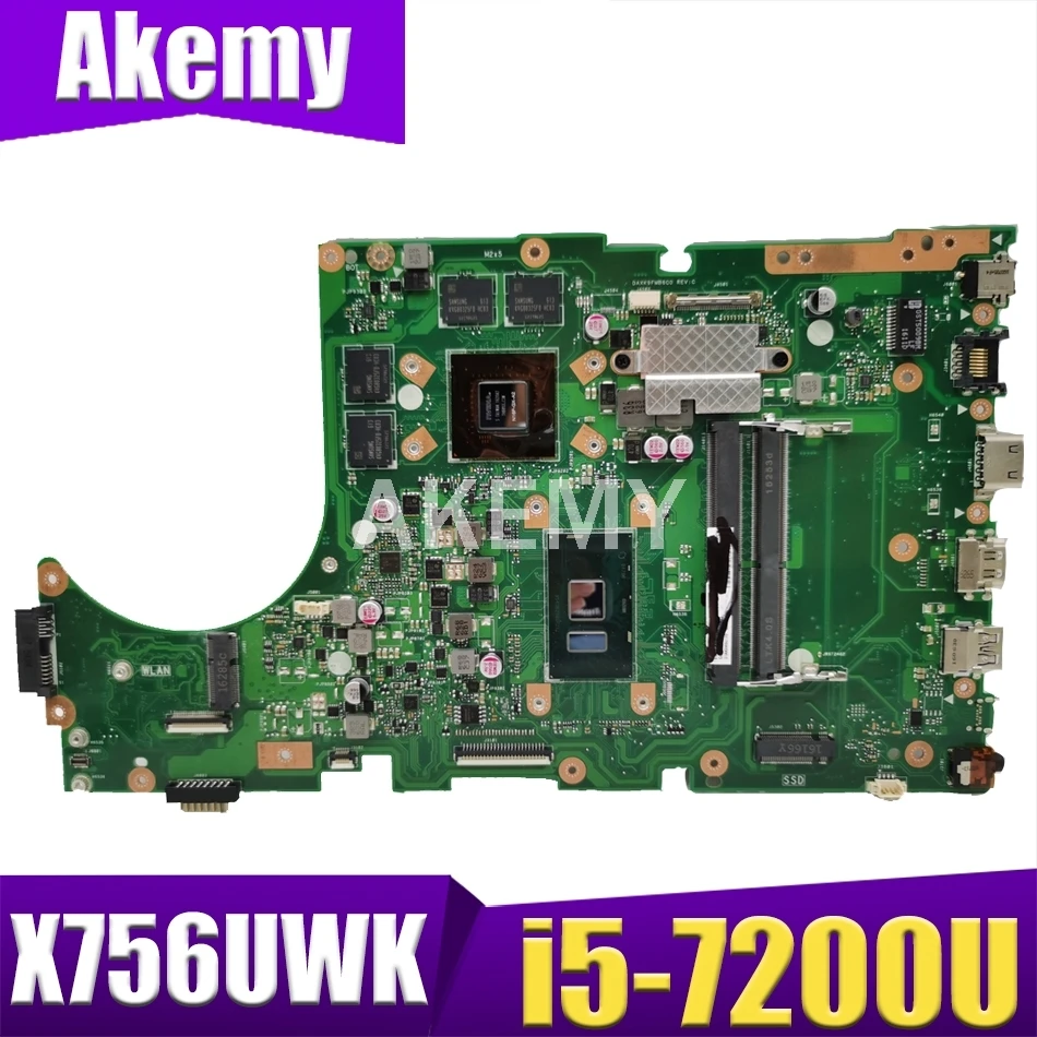 

Akemy Новая материнская плата X756UWK i5-7200U GTX960M для ASUS X756UW X756UQK X756UQ X756UR X756UWK X756UXM Laotop материнская плата